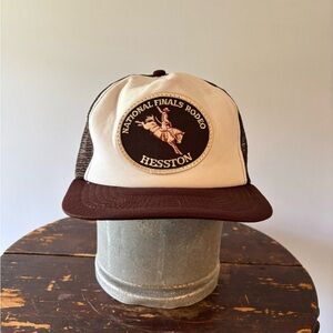 1985 Vintage Hesston National Finals Rodeo SnapBack Trucker Hat. Mint Condition!
